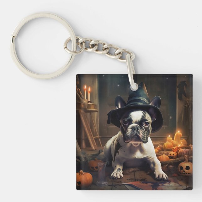Fransk Bulldogpumpa Halloween Skräckinjagande (Framsidan)