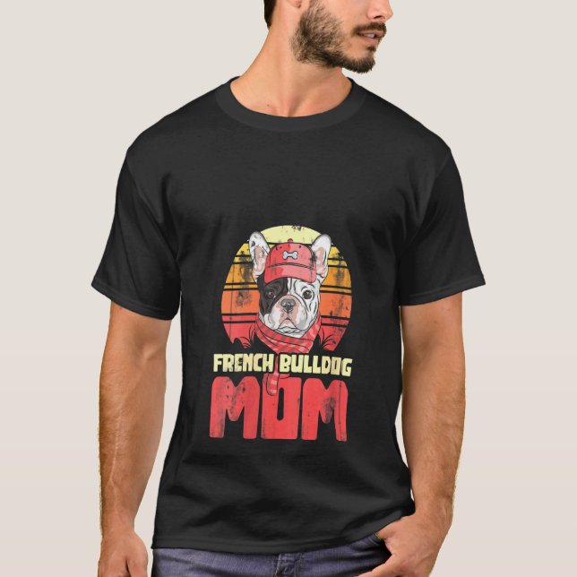 Fransk Bullen för modern husdjur i Mamma vid Hund T Shirt (Framsida)