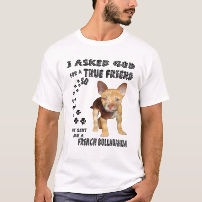 Fransk Bullhuahua Quote Mamma Print, Bulldog Chihu T Shirt (Framsida)
