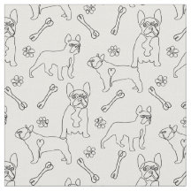 Fransk Bullhund svartvit konst