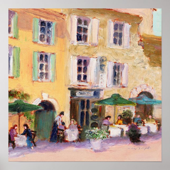 Fransk Cafe 16 tum x 16 tum Skriv ut Poster (Framsidan)