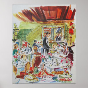 Fransk Cafe 1960's Poster