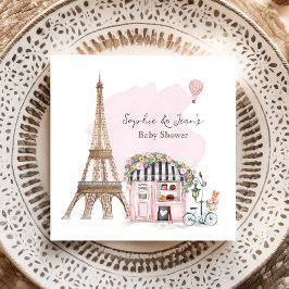 Fransk Cafe Bonjour Bebe Paris Tea Baby Shower Pappersservett