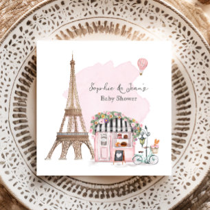Fransk Cafe Bonjour Bebe Paris Tea Baby Shower Pappersservett