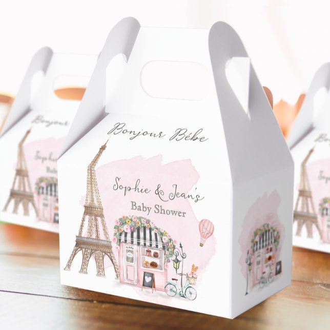 Fransk Cafe Bonjour Bebe Paris Tea Baby Shower Presentaskar (Skapare uppladdad)