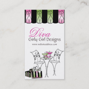 Fransk Cafe Girly Diva Affärskort Visitkort