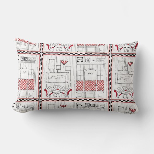 "Fransk Cafe Lumbarkudde (Framsida)