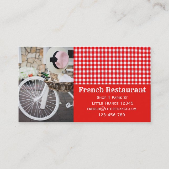 Fransk cafe Patisserie restaurangverksamhet Visitkort (Framsida)