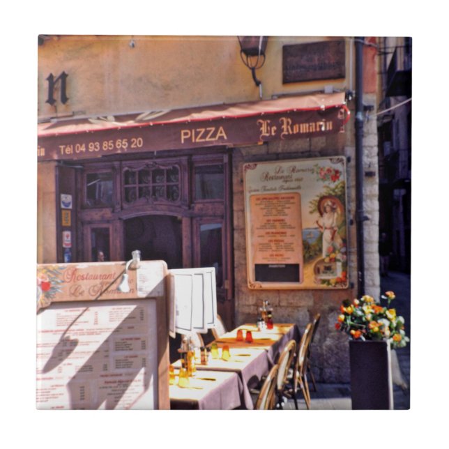 Fransk cafeplats kakelplatta (Framsidan)