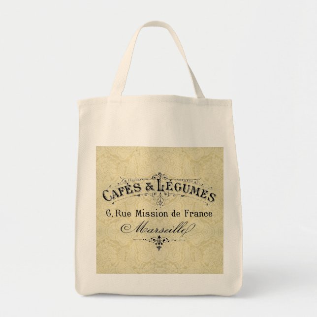 Fransk cafes- & Legumeslivsmedeltoto Tygkasse (Framsidan)