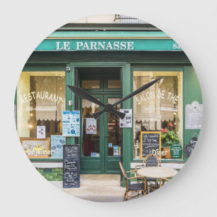 Fransk cafes: Versailles mysiga scen. Stor Klocka