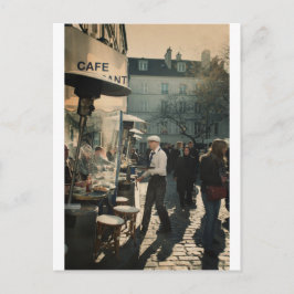 fransk cafeservitör vykort
