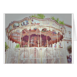 Fransk carousel hälsningskort