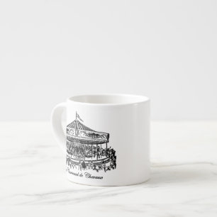 Fransk Carousel Horses Apparatur och gåvor Espressomugg