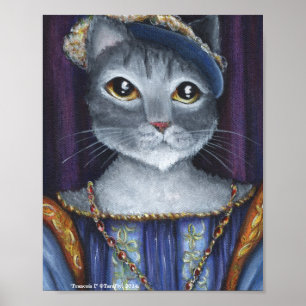 Fransk Cat Kung Renaissance Gamla världskonsten Po Poster