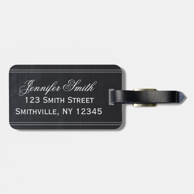 Fransk Chalkboard Luggage Tag Bagagebricka (Baksida Vågrät)