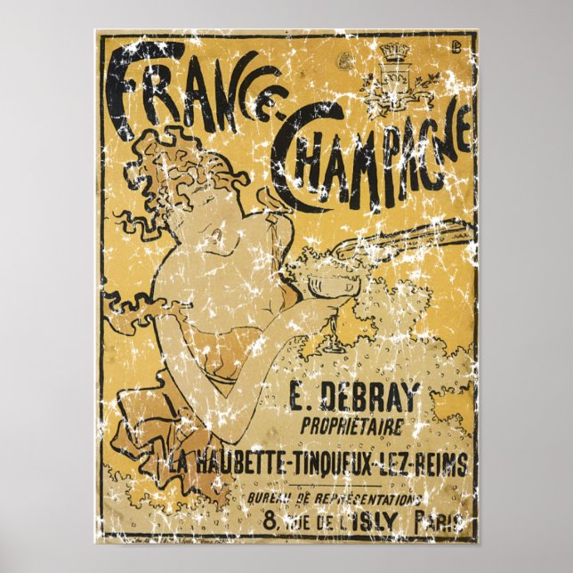 Fransk Champagne-1899 - nödlidande Poster (Framsidan)