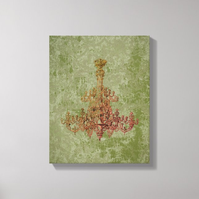 Fransk Chandelier CHANGE FÄRG - Wrapped Canvas (Framsida)