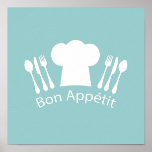 Fransk Chef Bon Appetit Restaurant eller köks Poster
