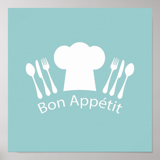 Fransk Chef Bon Appetit Restaurant eller köks Poster (Framsidan)