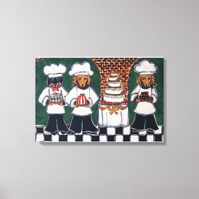 FRANSK CHEF-DACHSHUNDS CANVASTRYCK (Framsida)