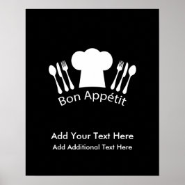Fransk Chef Hat Gourmet Cook Poster