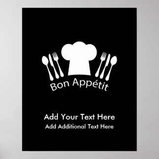 Fransk Chef Hat Gourmet Cook Poster