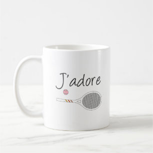 Fransk Chic J'adore Tennis Player Design Kaffemugg
