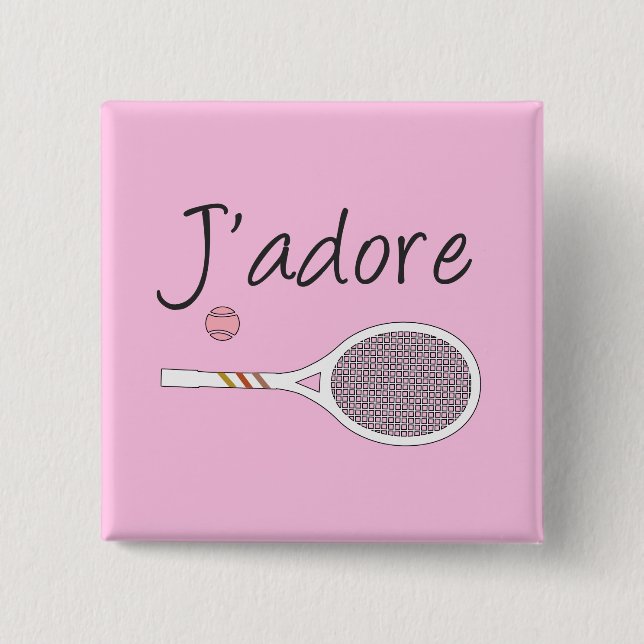 Fransk Chic J'adore Tennis Player Design Rosa Knapp (Framsida)