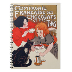 Fransk Chocolate Party Steinlen Art Anteckningsbok