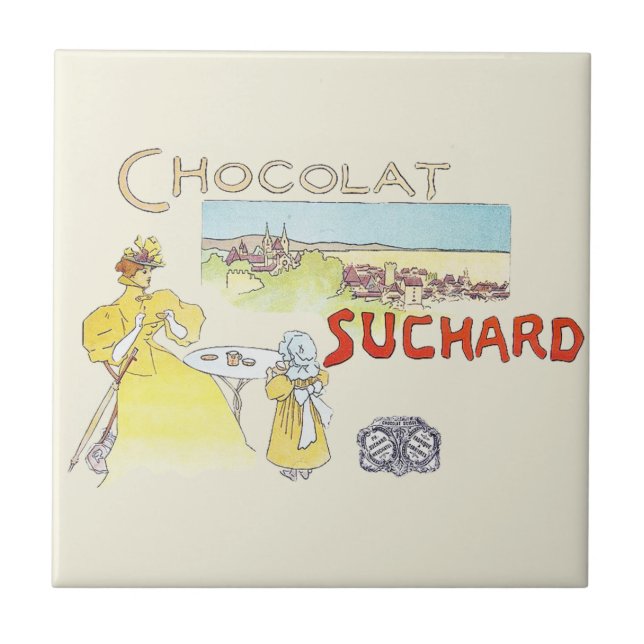 Fransk choklad viktoriansk godis socker kakelplatta (Framsidan)