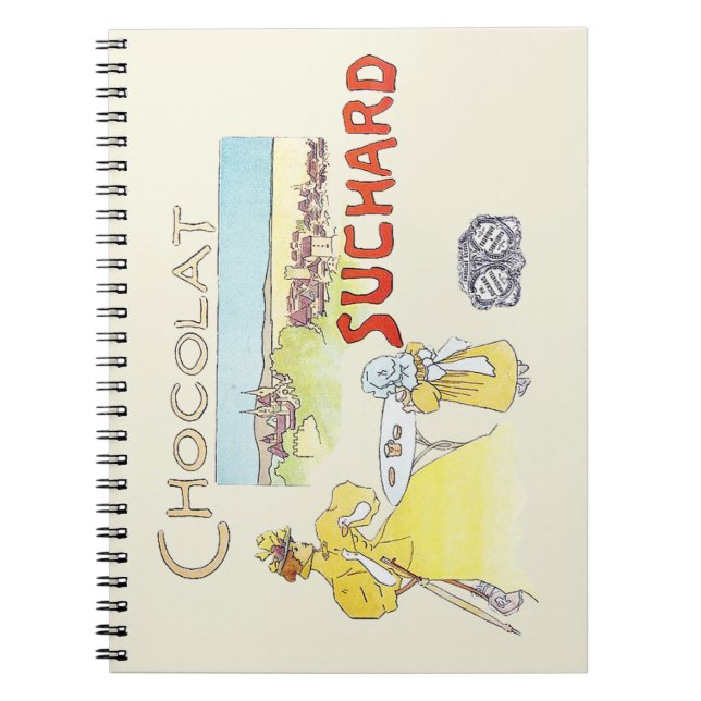 Fransk choklad viktoriansk karamell socker anteckningsbok med spiral (Framsidan)