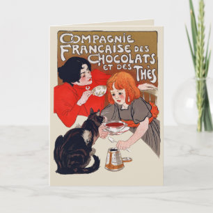 Fransk Chokladfest Steinlen Art Kort