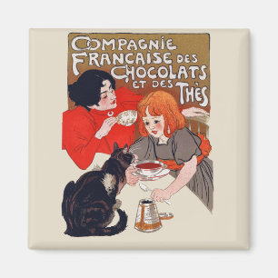 Fransk Chokladfest Steinlen Konst Magnet
