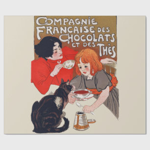 Fransk Chokladfest Steinlen Konst Presentpapper