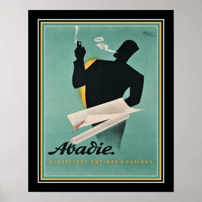 Fransk Cigarette Papper Ad ca 1930-talet Poster (Framsidan)
