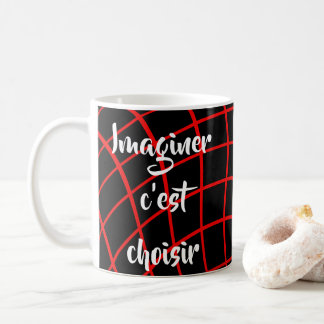Fransk Citat Att föreställa sig är att välja Kaffemugg