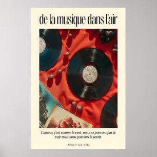 Fransk Citat Vinylskiva Konsttryck Retro Musik Poster
