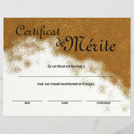 Fransk Class Generic Certificate of Excellence Reklamblad