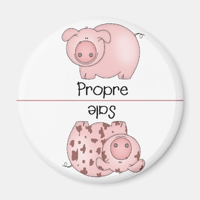 Fransk Clean Dirty Dishwasher Magnets Magnet (Framsidan)