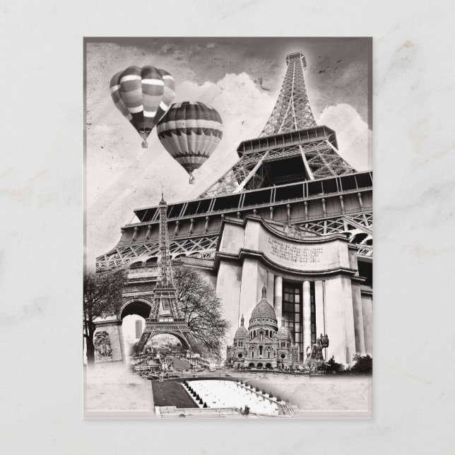 Fransk Collage v1 Vykort (Framsida)