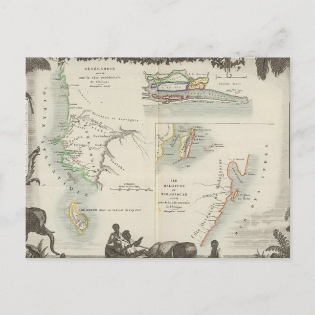 Fransk Colonies in Afrika Vykort (Framsida)
