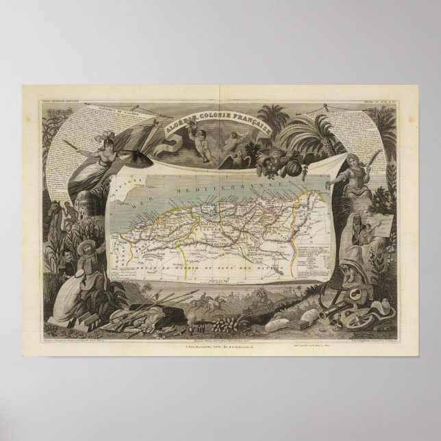 Fransk colony Algeriet Poster (Framsidan)