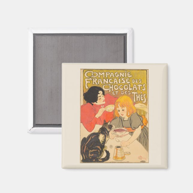 Fransk Company of Chocolates and Teas, Art nouveau Magnet (Front/Back)