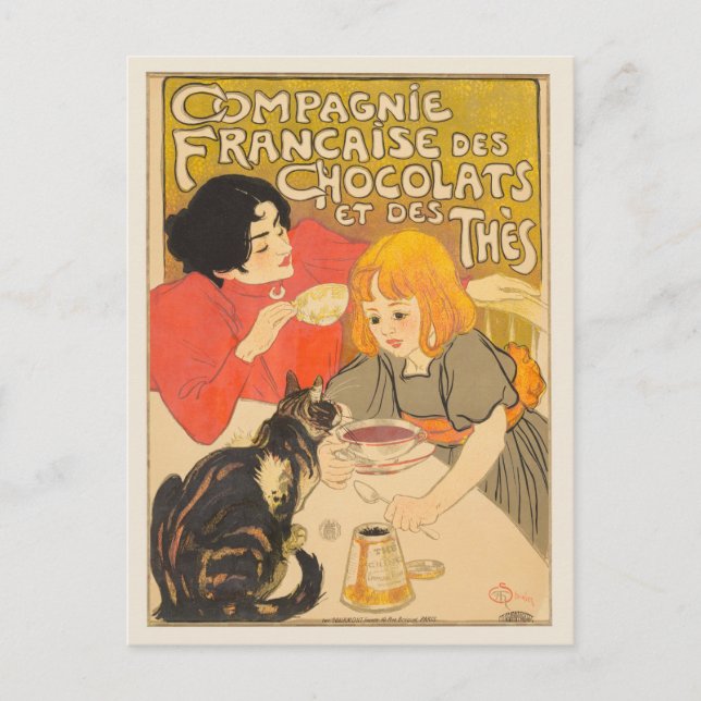 Fransk Company of Chocolates and Teas, Art nouveau Vykort (Framsida)
