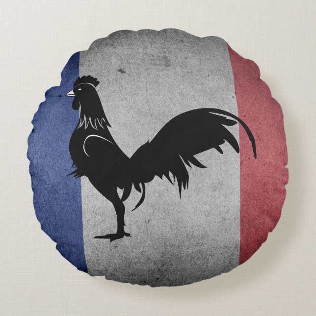 Fransk coq rund kudde (Framsidan)