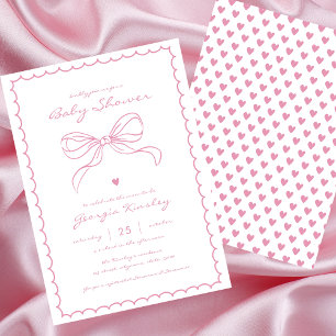 Fransk Coquette Bow Stollig Ram Girl Baby Shower Inbjudningar