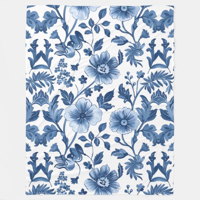 Fransk Cottagecore Blommigt Design Fleecefilt (Framsidan)