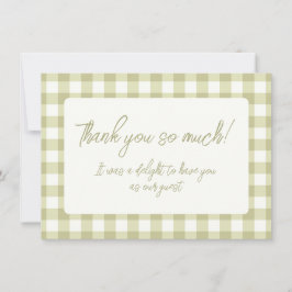 Fransk Country äng Gingham - salvia grön rutig. Tack Kort