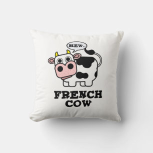 Fransk Cow Funny Animal Pun Kudde
